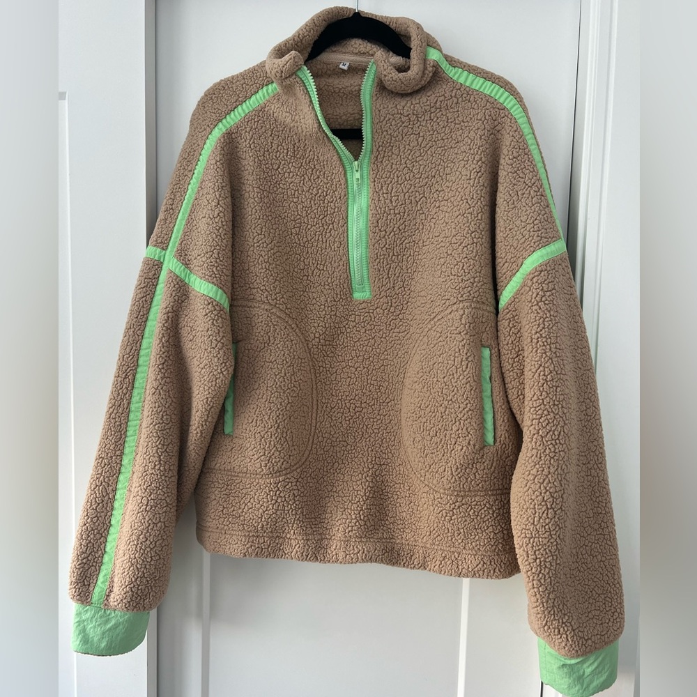 Amazon Brown and Green Women's Fleece Hoodie